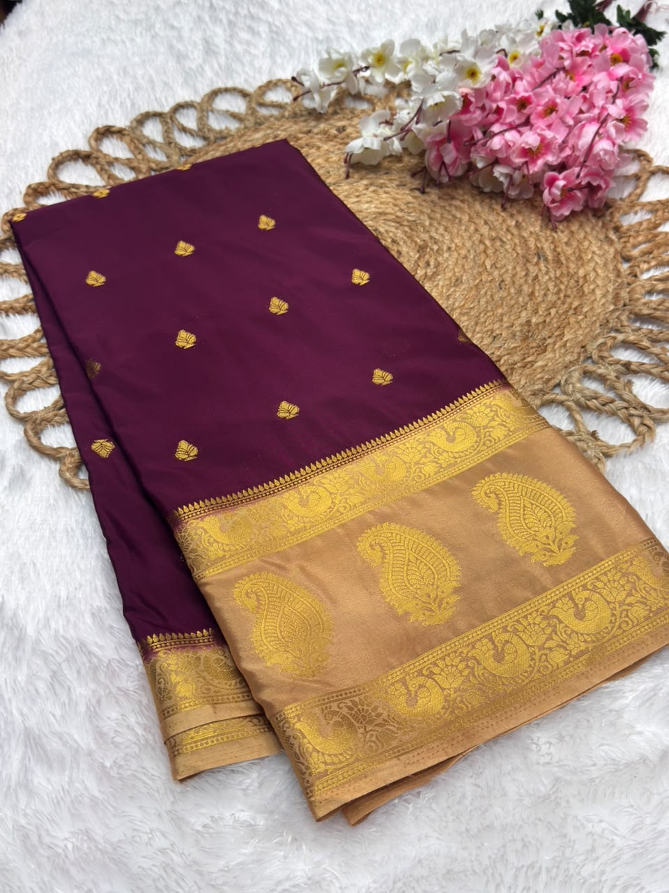 Premium Mysore Crepe Bentex Border