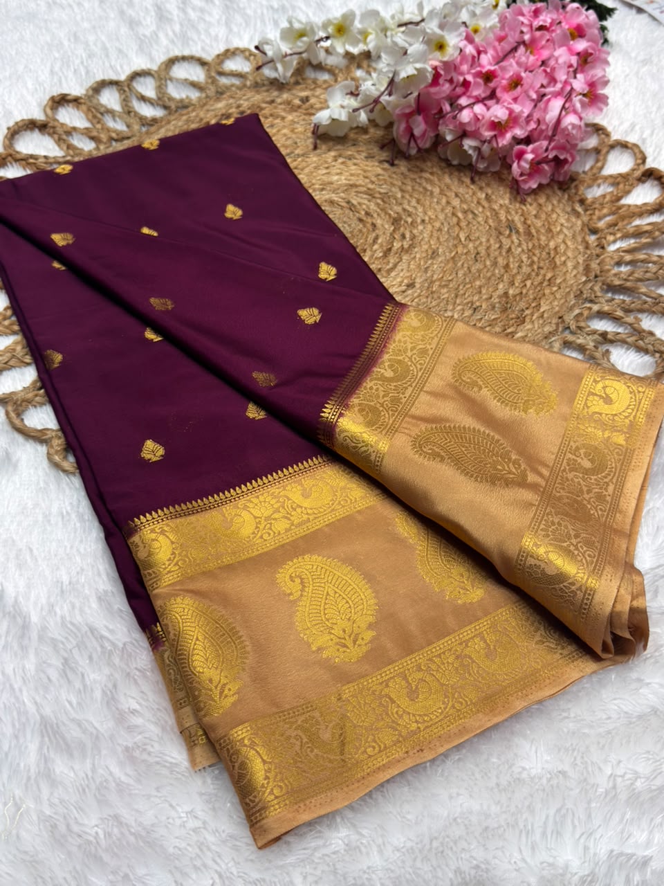 Premium Mysore Crepe Bentex Border