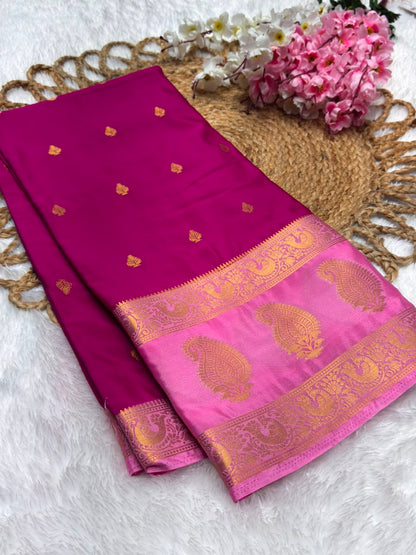 Premium Mysore Crepe Bentex Border