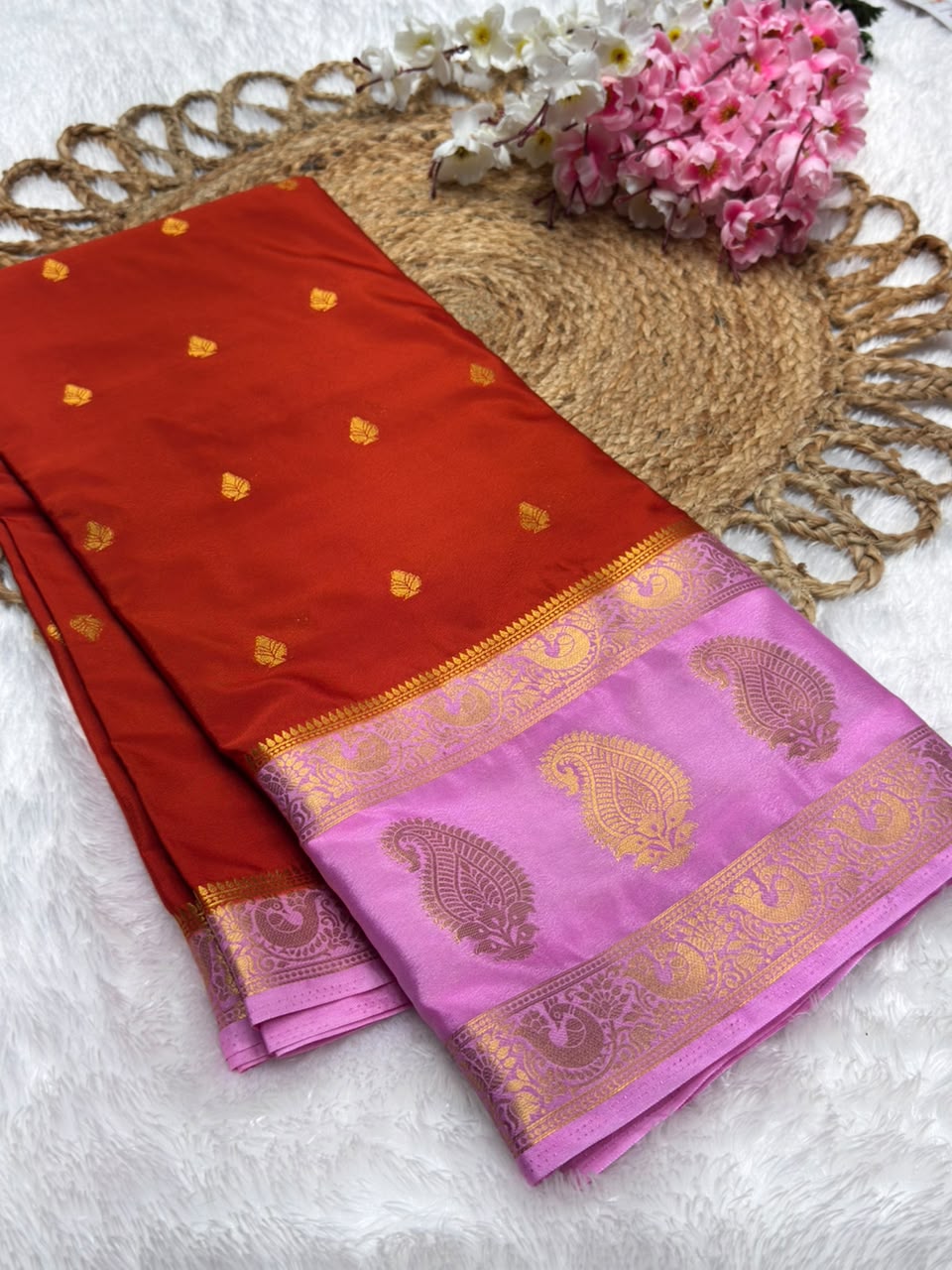 Premium Mysore Crepe Bentex Border