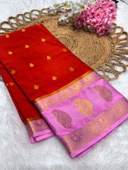 Premium Mysore Crepe Bentex Border