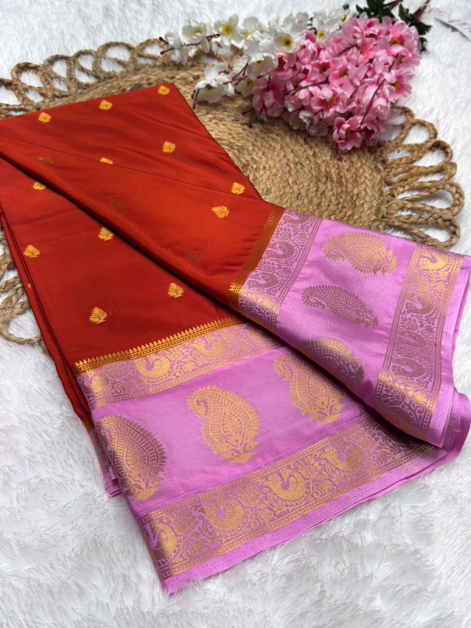 Premium Mysore Crepe Bentex Border
