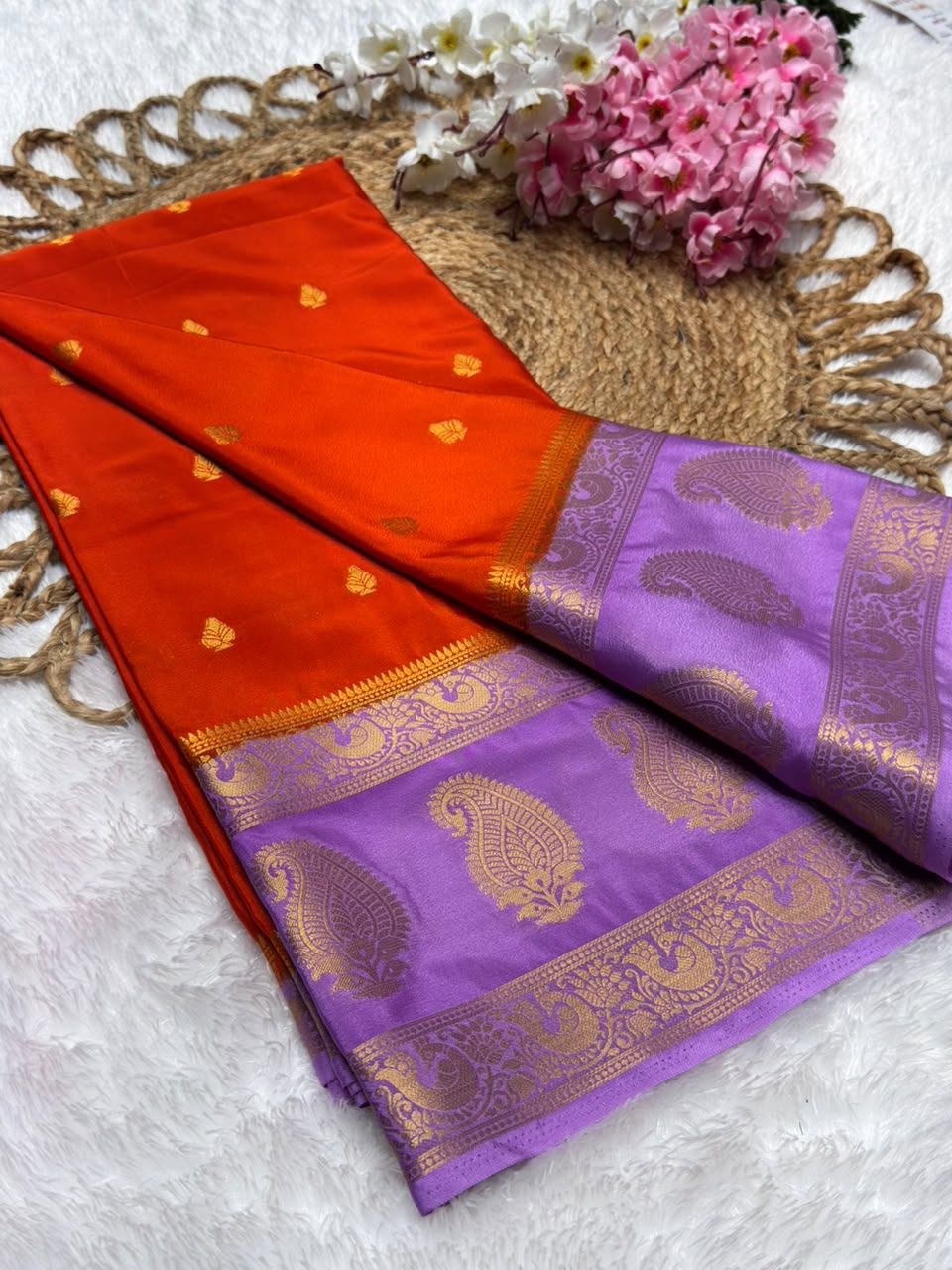 Premium Mysore Crepe Bentex Border