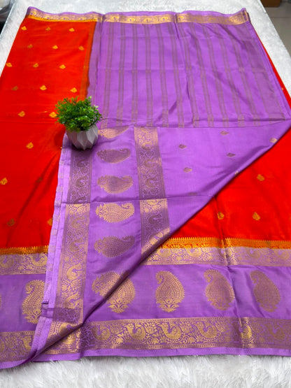 Premium Mysore Crepe Bentex Border