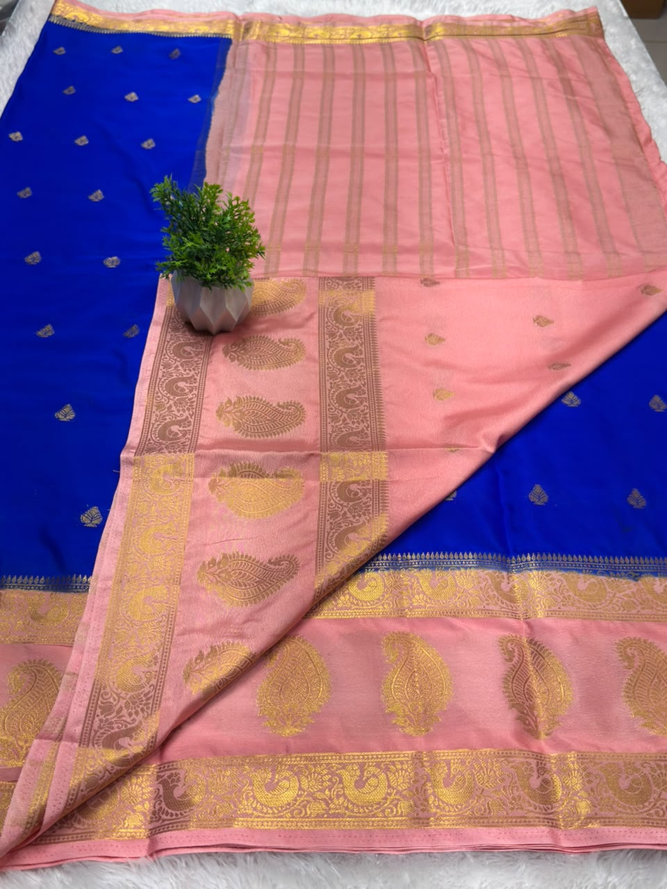 Premium Mysore Crepe Bentex Border