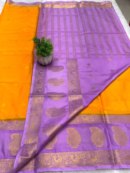 Premium Mysore Crepe Bentex Border