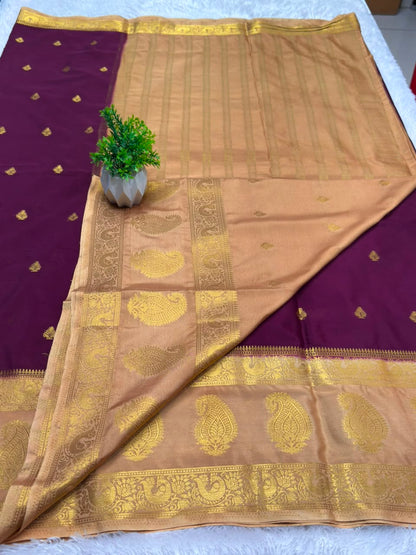Premium Mysore Crepe Bentex Border