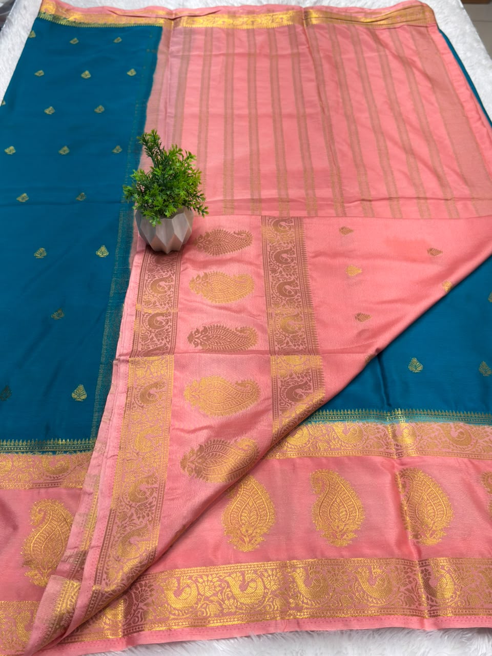Premium Mysore Crepe Bentex Border
