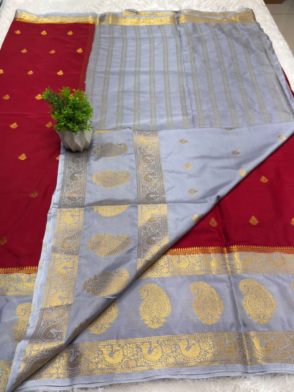 Premium Mysore Crepe Bentex Border