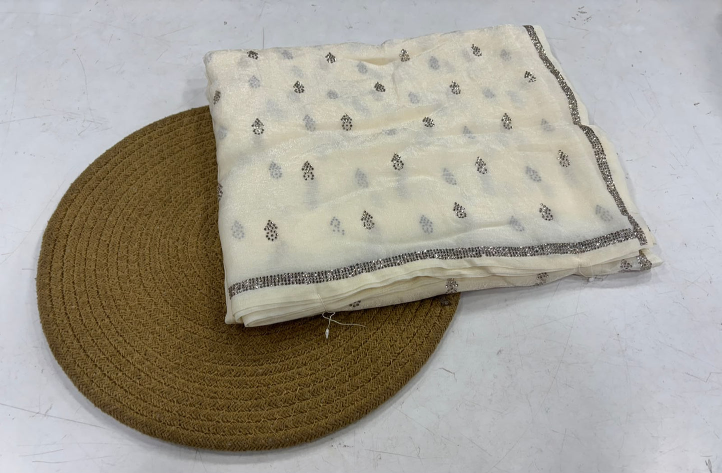 Dizzle organza with stone work