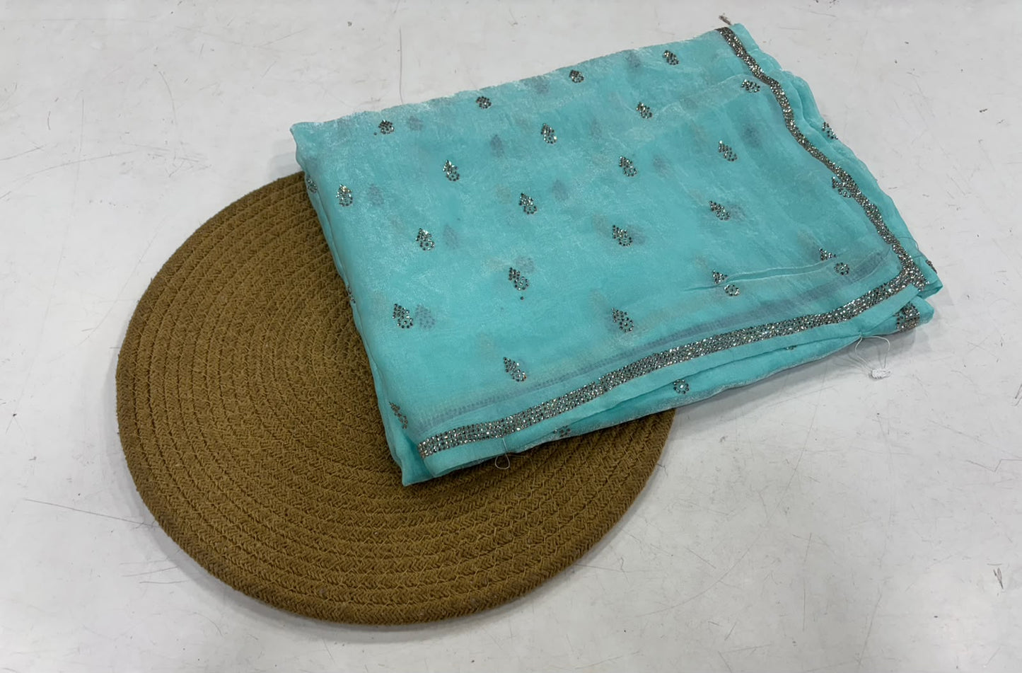 Dizzle organza with stone work