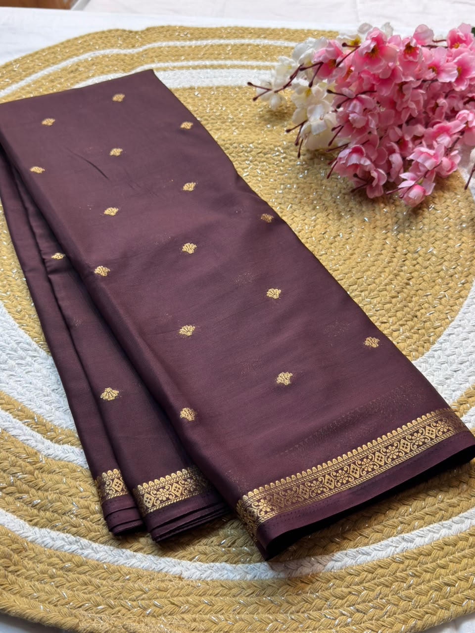 Mysore Crepe Silk Piping Border