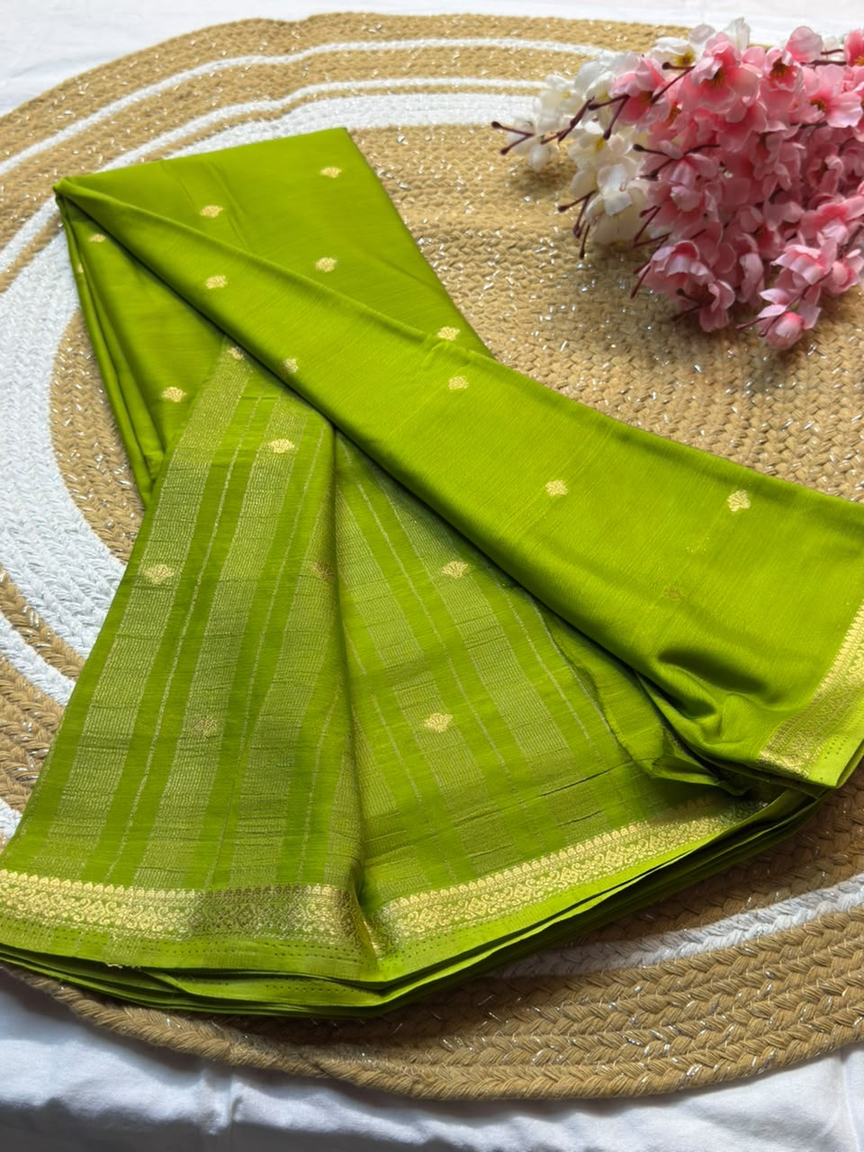 Mysore Crepe Silk Piping Border