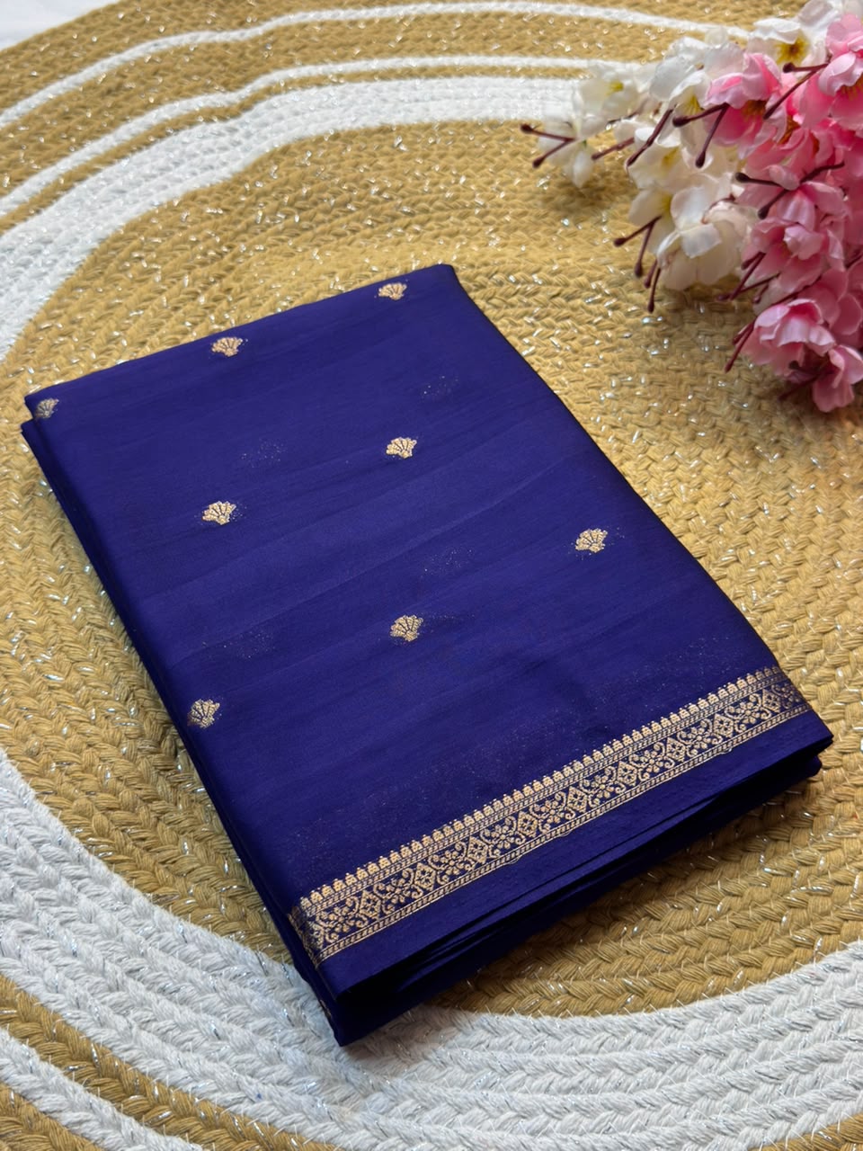 Mysore Crepe Silk Piping Border