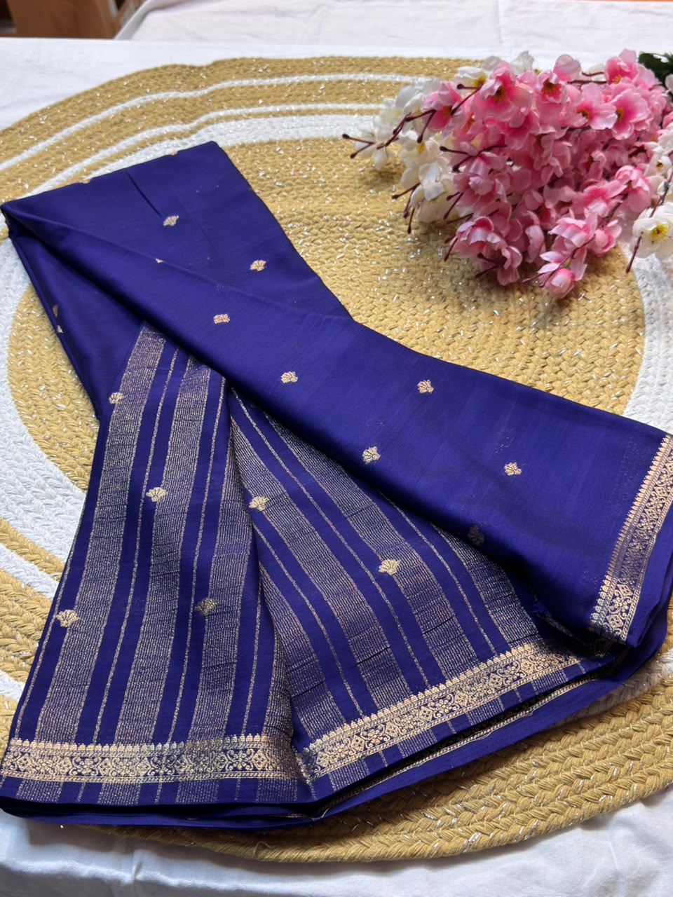 Mysore Crepe Silk Piping Border