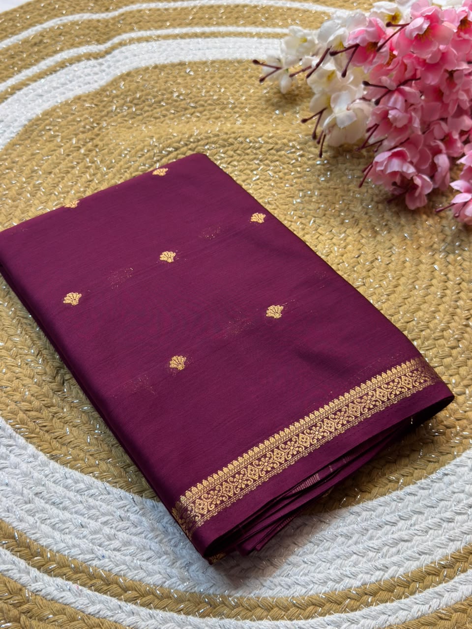 Mysore Crepe Silk Piping Border