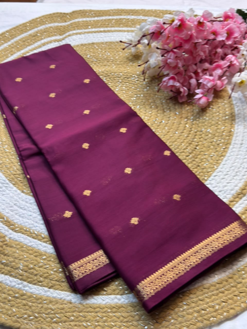 Mysore Crepe Silk Piping Border