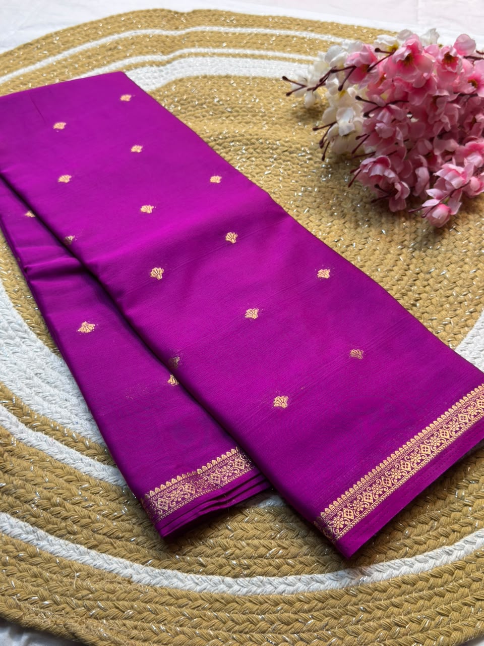 Mysore Crepe Silk Piping Border