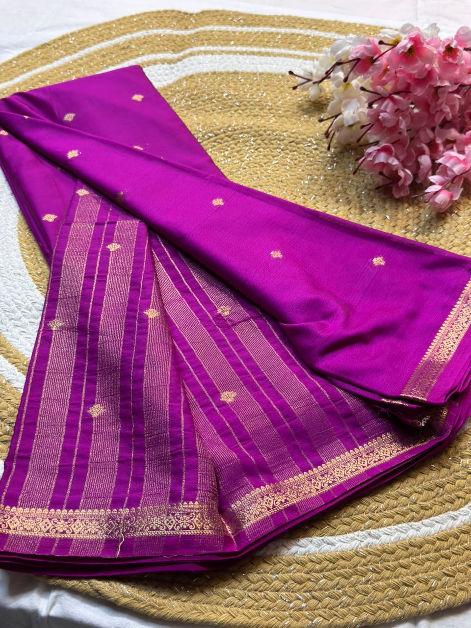 Mysore Crepe Silk Piping Border