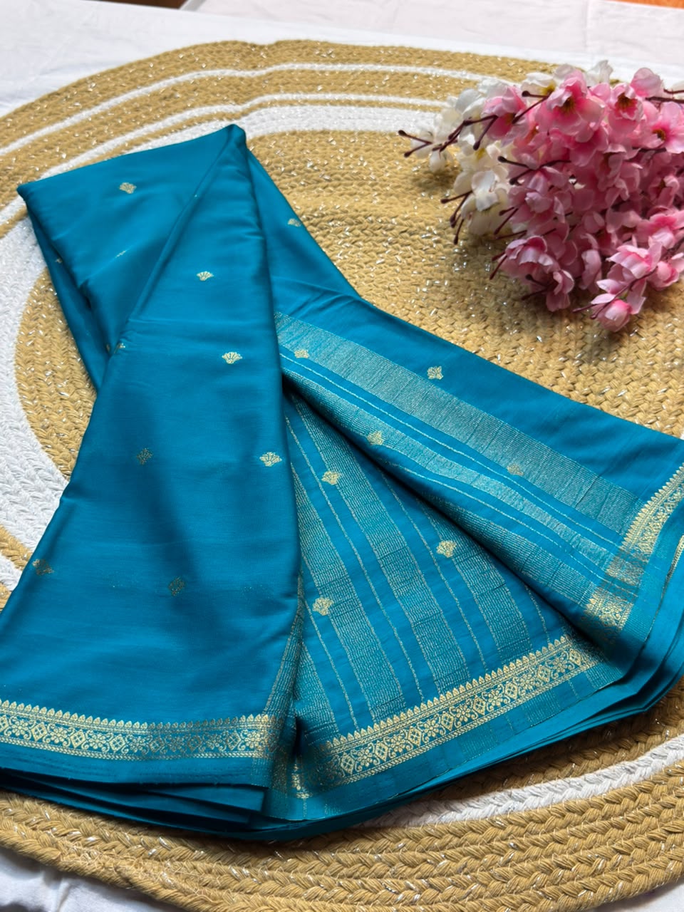 Mysore Crepe Silk Piping Border