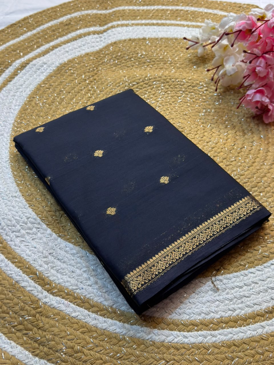 Mysore Crepe Silk Piping Border