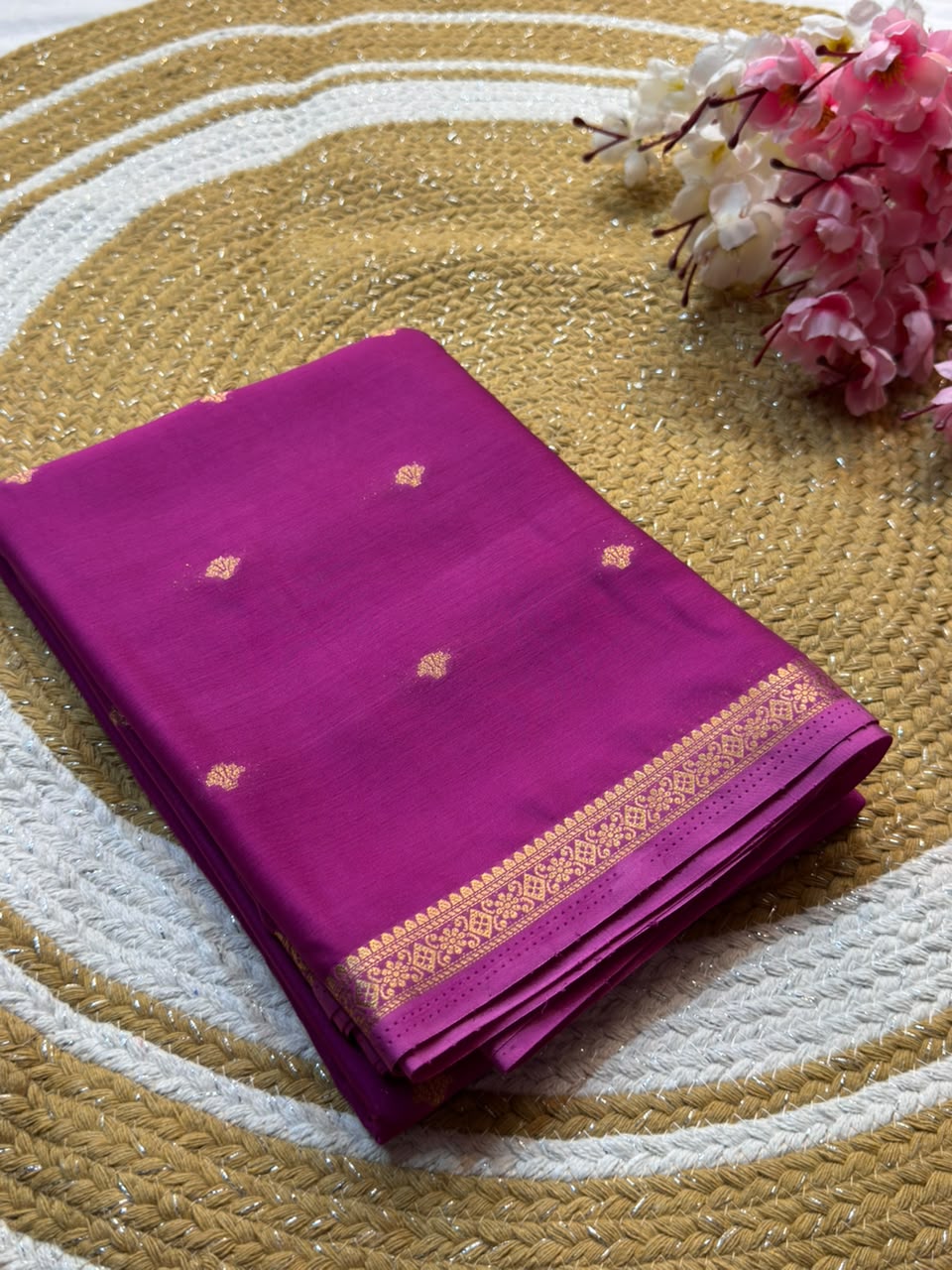 Mysore Crepe Silk Piping Border