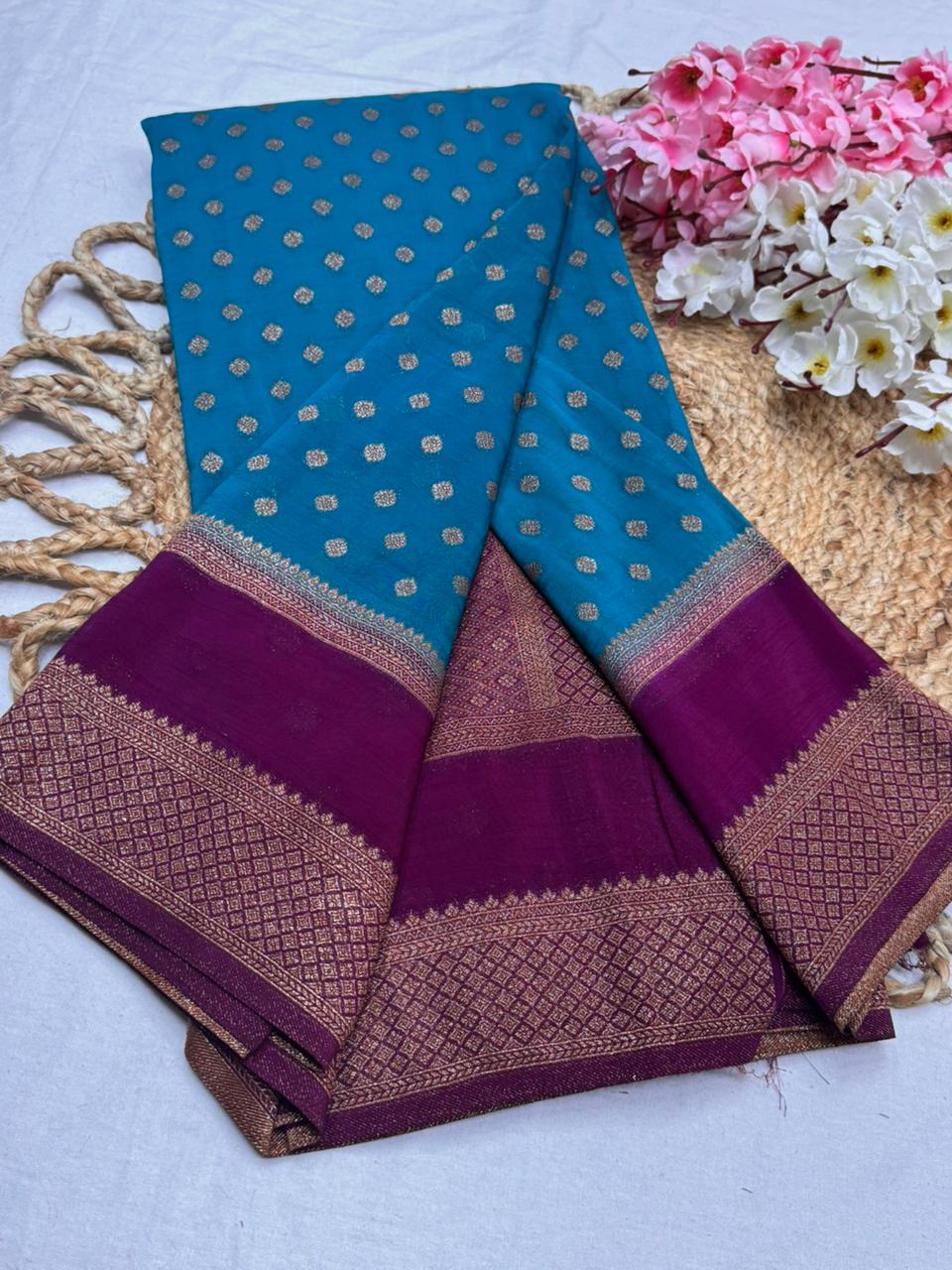 Premium Semi Khaddi Banarasi Georgette - SMK2073