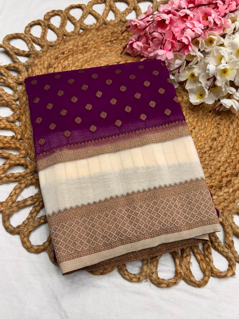 Premium Semi Khaddi Banarasi Georgette - SMK2073