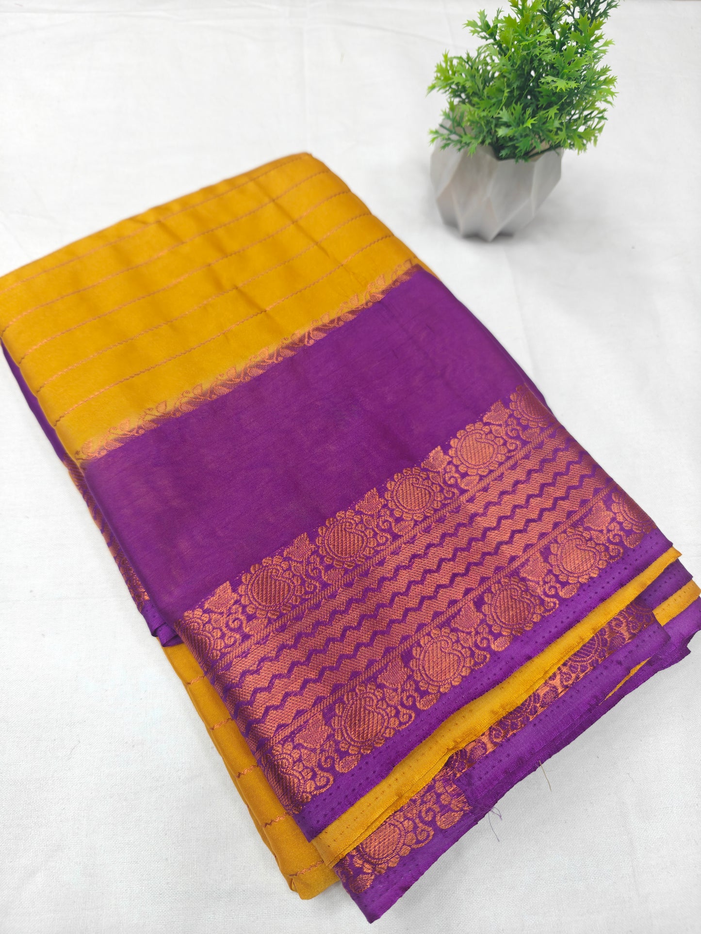 Semi Mysore Crepe Bentex Border