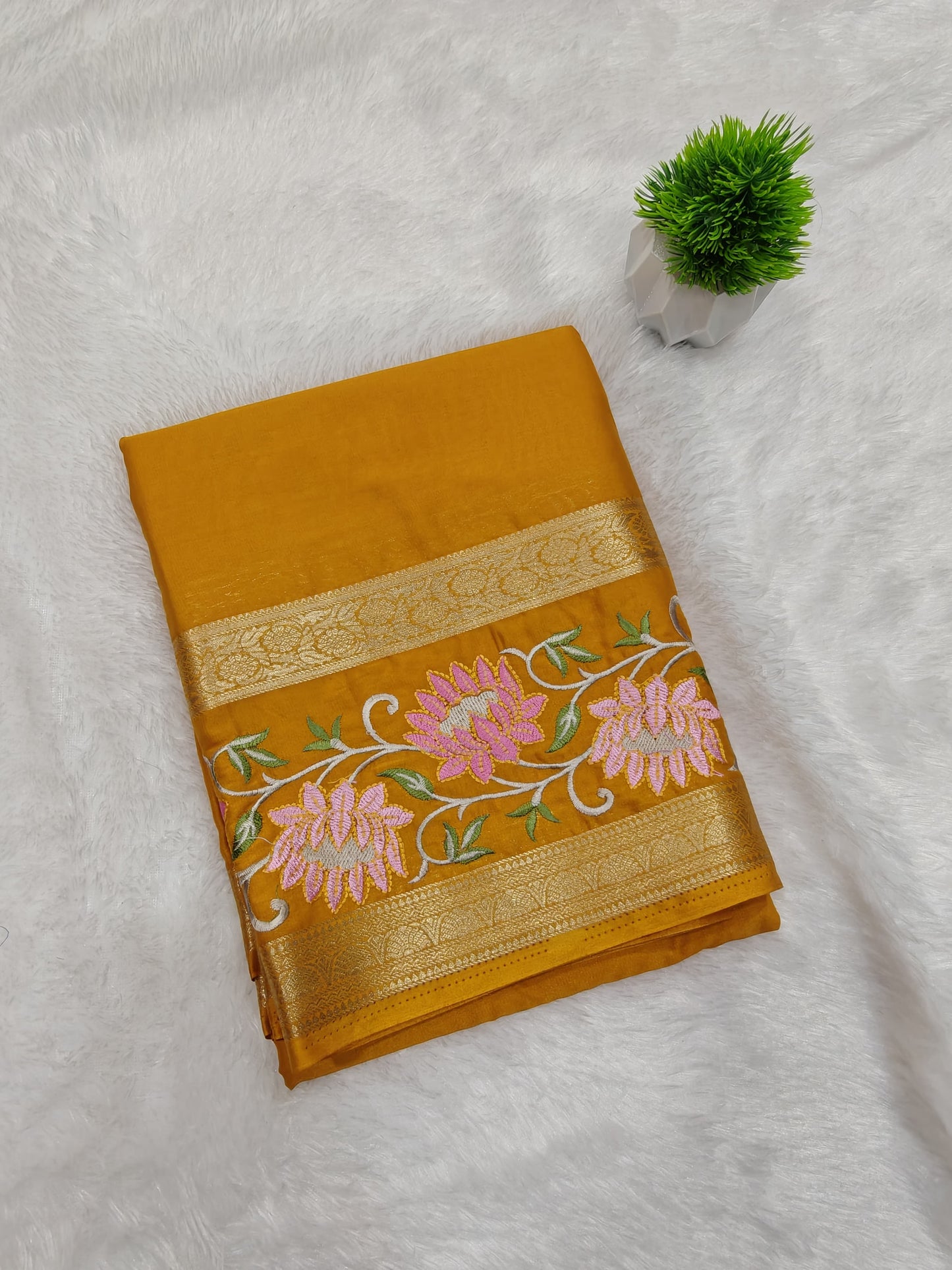 Bentex Crepe Embroidery Saree