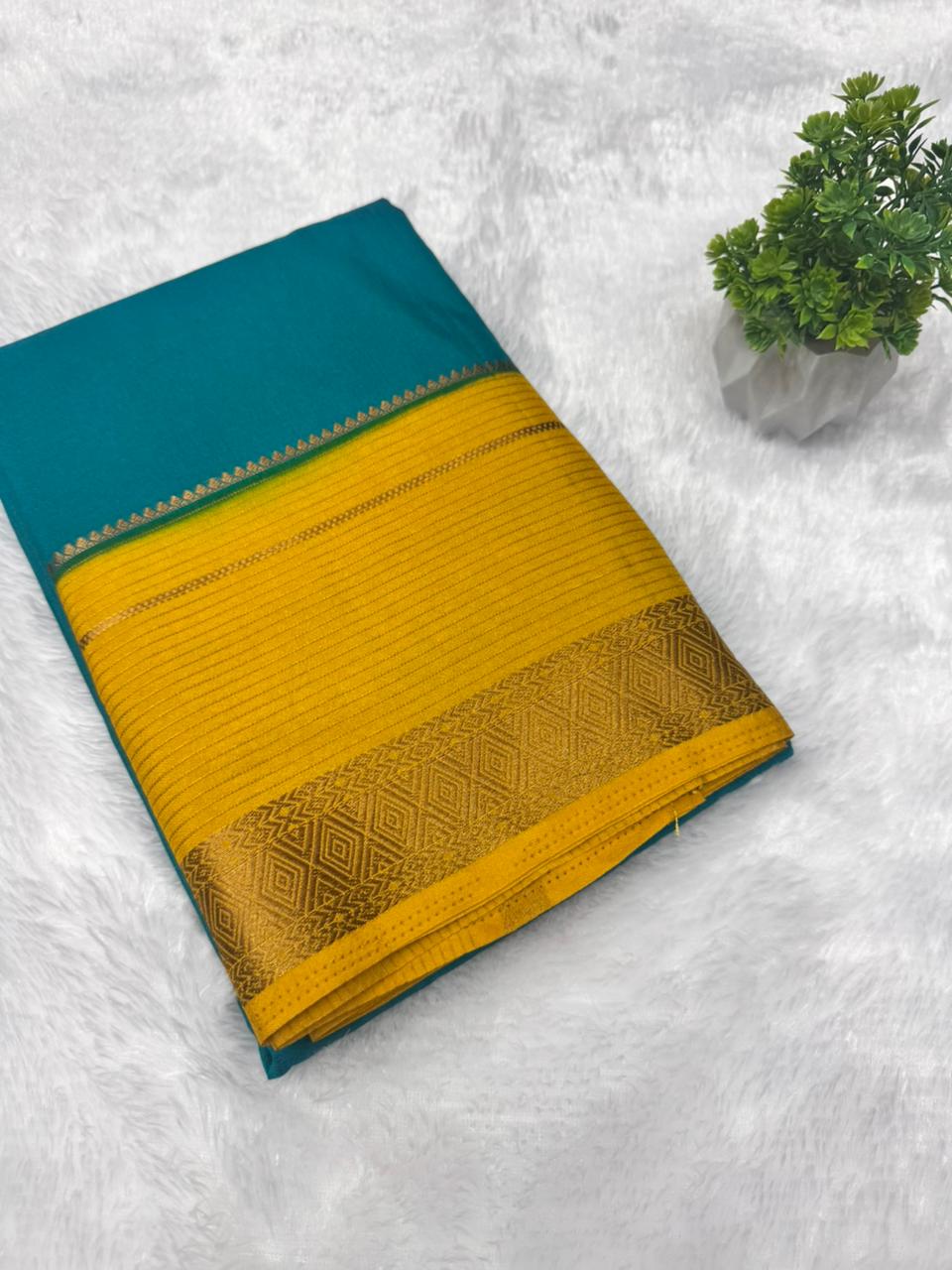 Crepe Plain KW Border Stripes-2