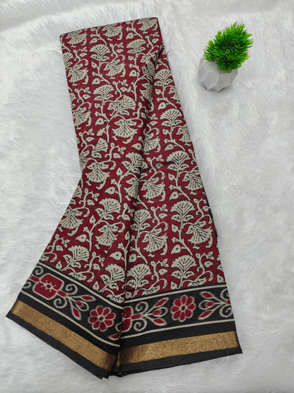 Kalamkari Kaju Sarees