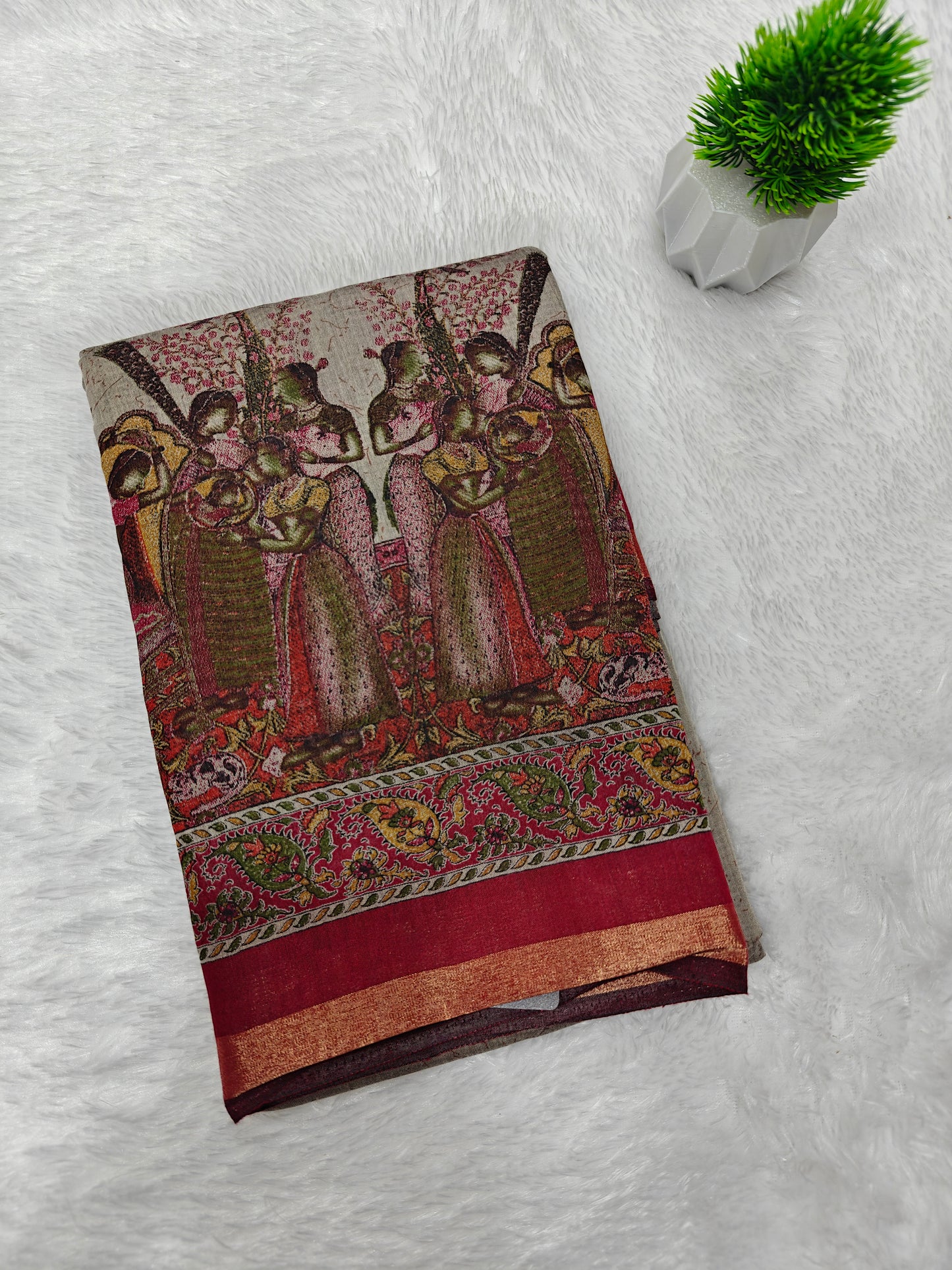 Kalamkari Kaju Sarees