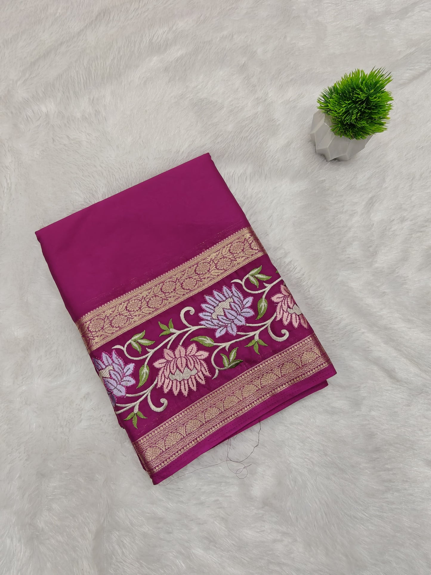 Bentex Crepe Embroidery Saree
