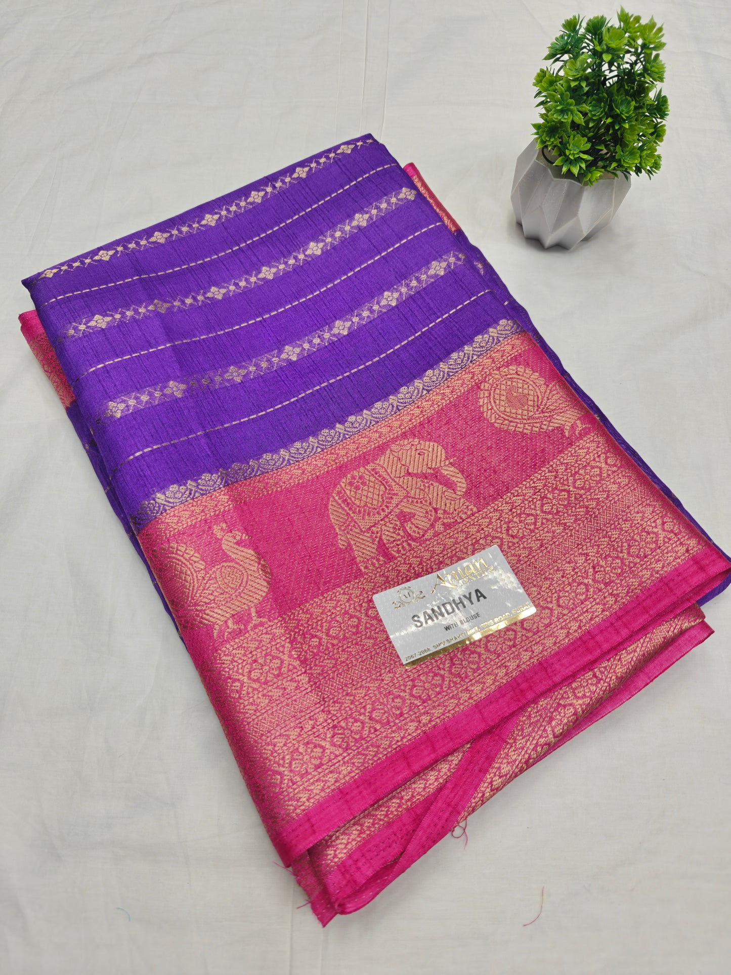 Sandhya Fancy Saree Stripes