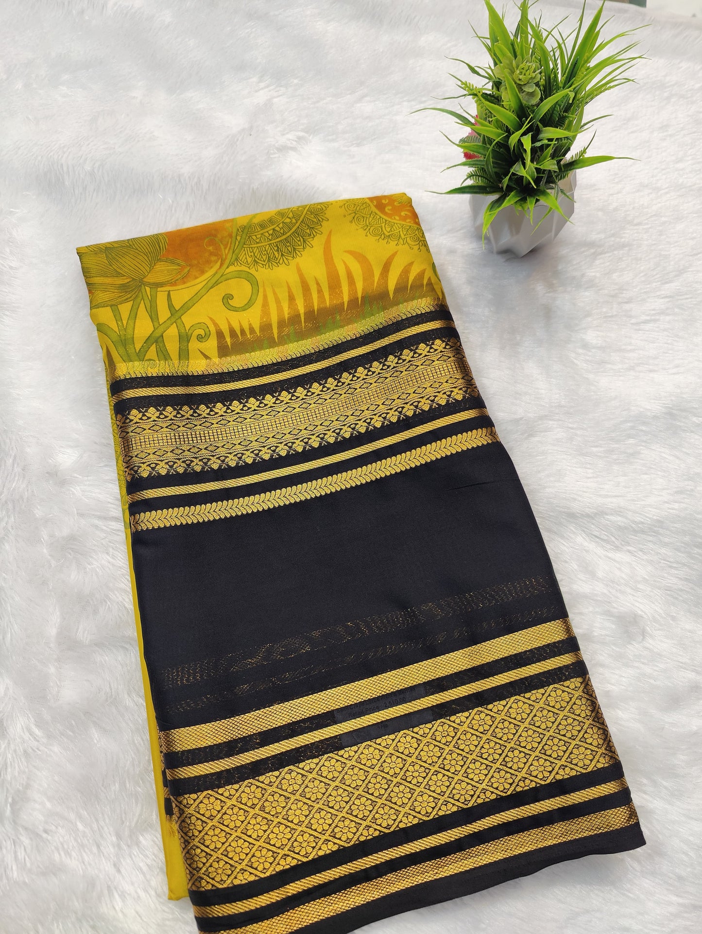 Semi Crepe Lotus Print and Bentex