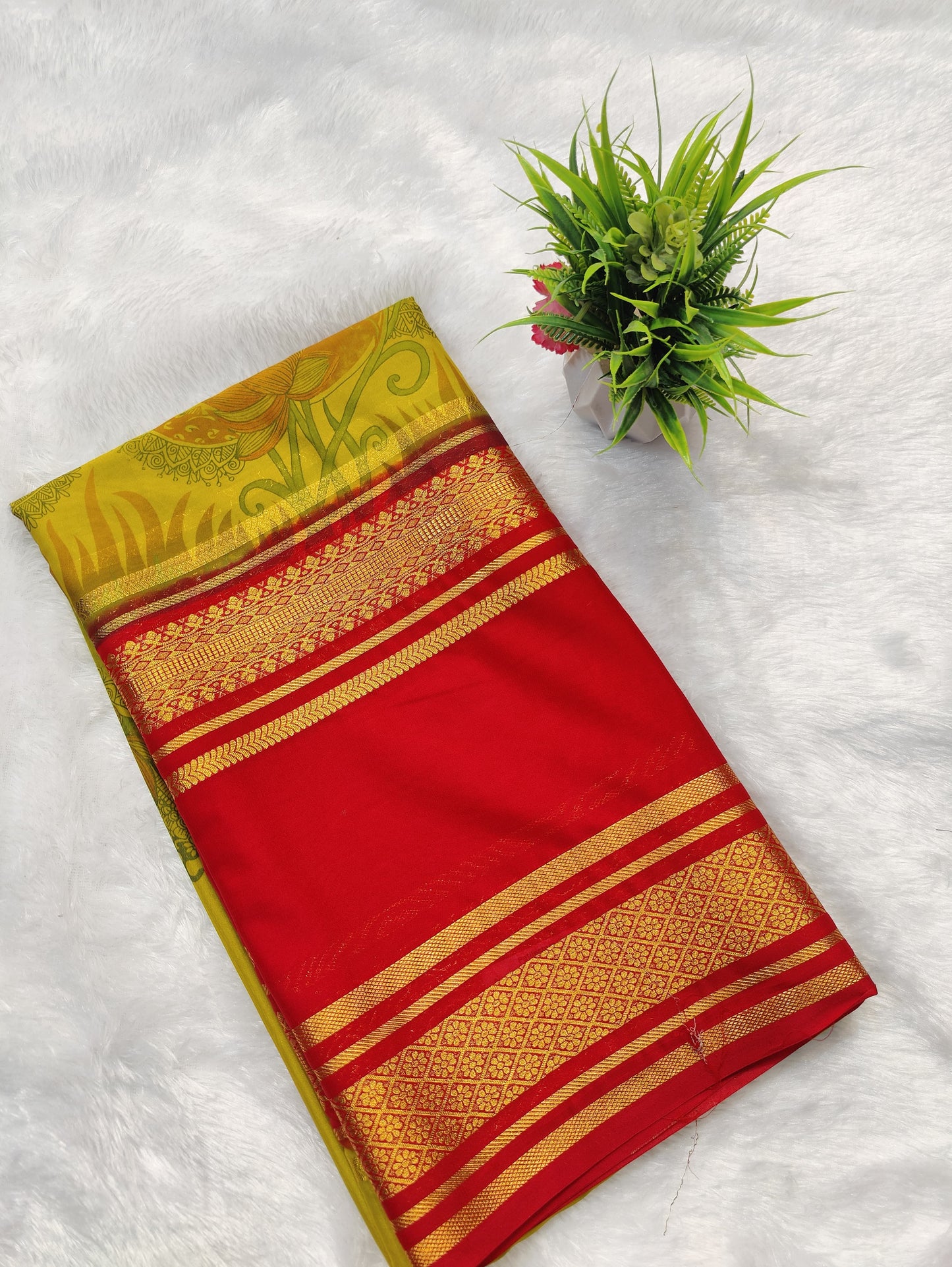 Semi Crepe Lotus Print and Bentex