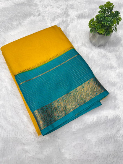 Crepe Plain KW Border Stripes-2