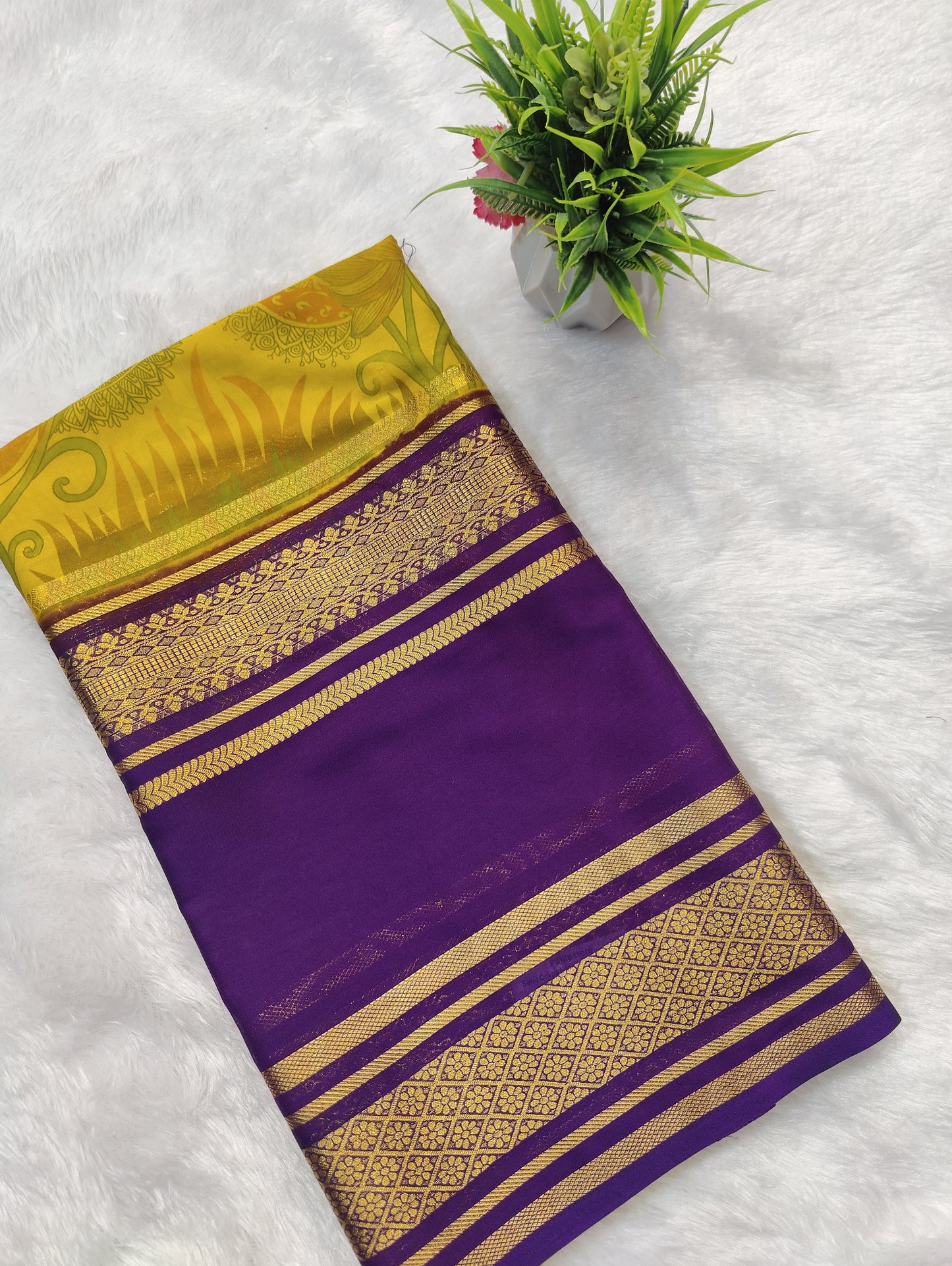 Semi Crepe Lotus Print and Bentex